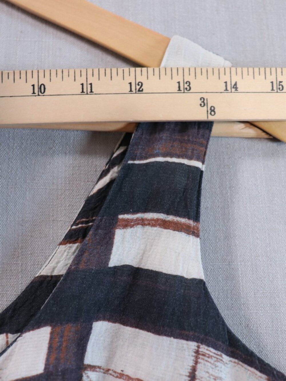 Peruvian Connection Batik Midi Dress Size 6 (Fits like 4/5) Black Brown Cotton - Picture 14 of 16